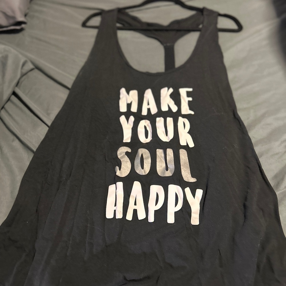 Black Tank Top - Make Your Soul Happy
